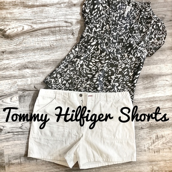 Tommy Hilfiger Pants - Tommy Hilfiger White Jean Shorts Plus 16